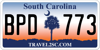 SC license plate BPD773