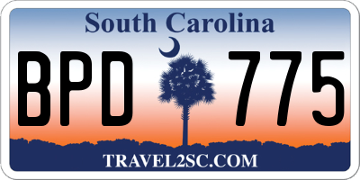SC license plate BPD775