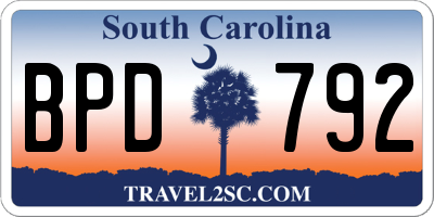 SC license plate BPD792