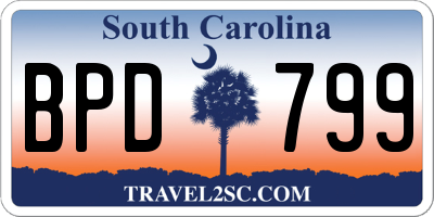 SC license plate BPD799