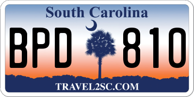 SC license plate BPD810