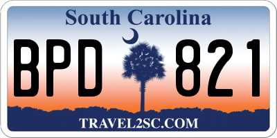 SC license plate BPD821