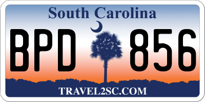 SC license plate BPD856