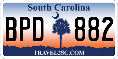 SC license plate BPD882