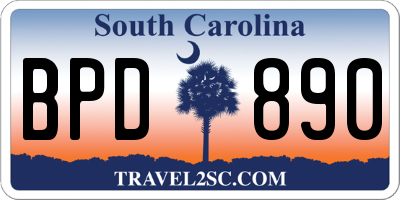 SC license plate BPD890