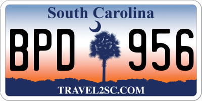 SC license plate BPD956
