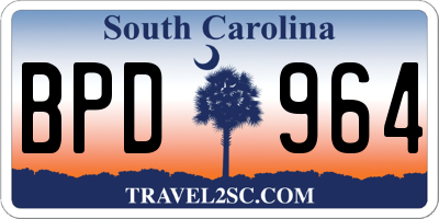 SC license plate BPD964
