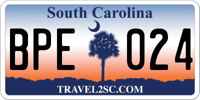SC license plate BPE024