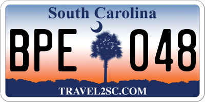 SC license plate BPE048