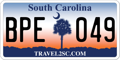 SC license plate BPE049