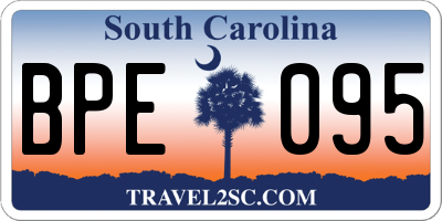 SC license plate BPE095