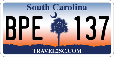 SC license plate BPE137