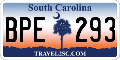 SC license plate BPE293