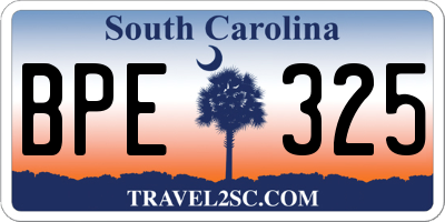 SC license plate BPE325