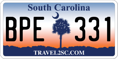 SC license plate BPE331