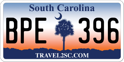 SC license plate BPE396
