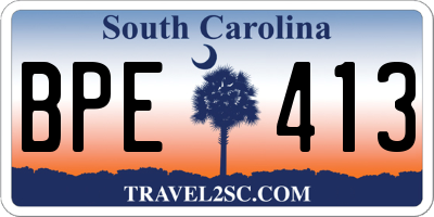 SC license plate BPE413