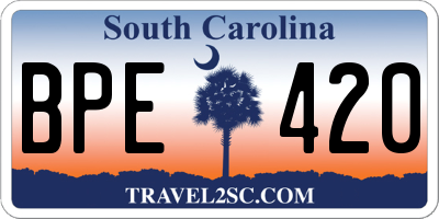 SC license plate BPE420