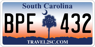 SC license plate BPE432