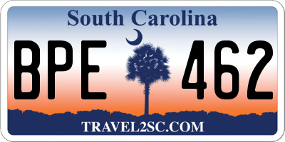 SC license plate BPE462