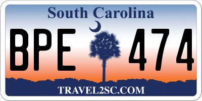 SC license plate BPE474