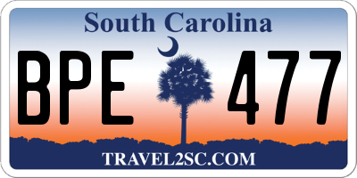 SC license plate BPE477