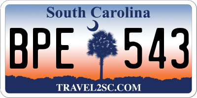 SC license plate BPE543