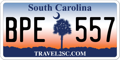 SC license plate BPE557