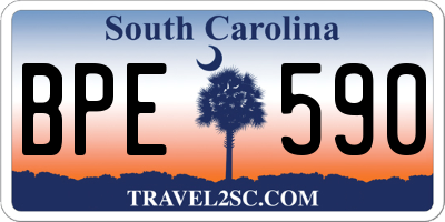 SC license plate BPE590