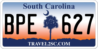 SC license plate BPE627
