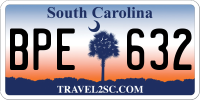 SC license plate BPE632