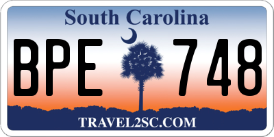 SC license plate BPE748