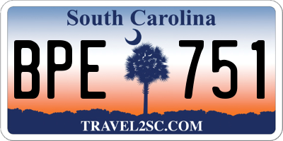 SC license plate BPE751