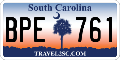 SC license plate BPE761