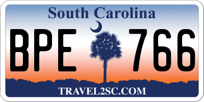 SC license plate BPE766