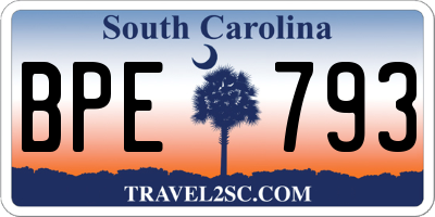SC license plate BPE793