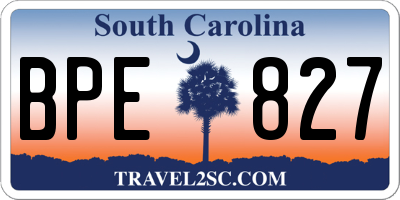 SC license plate BPE827