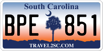 SC license plate BPE851