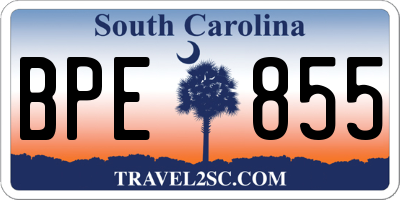 SC license plate BPE855