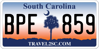 SC license plate BPE859