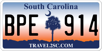 SC license plate BPE914