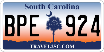 SC license plate BPE924