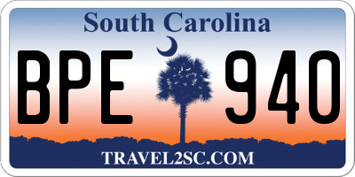 SC license plate BPE940