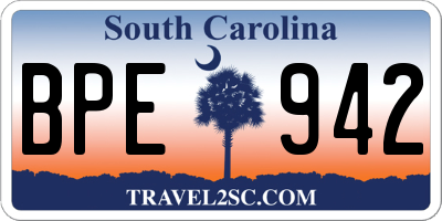 SC license plate BPE942