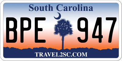 SC license plate BPE947