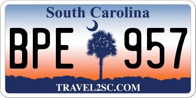 SC license plate BPE957