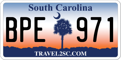 SC license plate BPE971