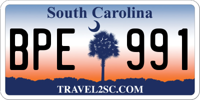 SC license plate BPE991