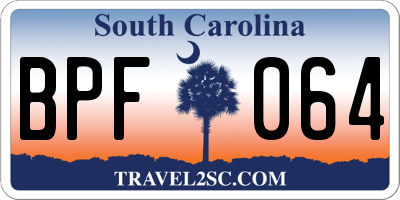 SC license plate BPF064