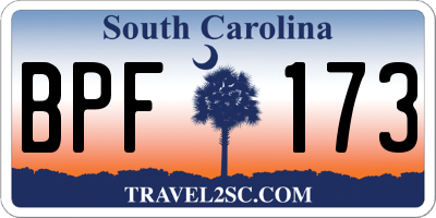 SC license plate BPF173